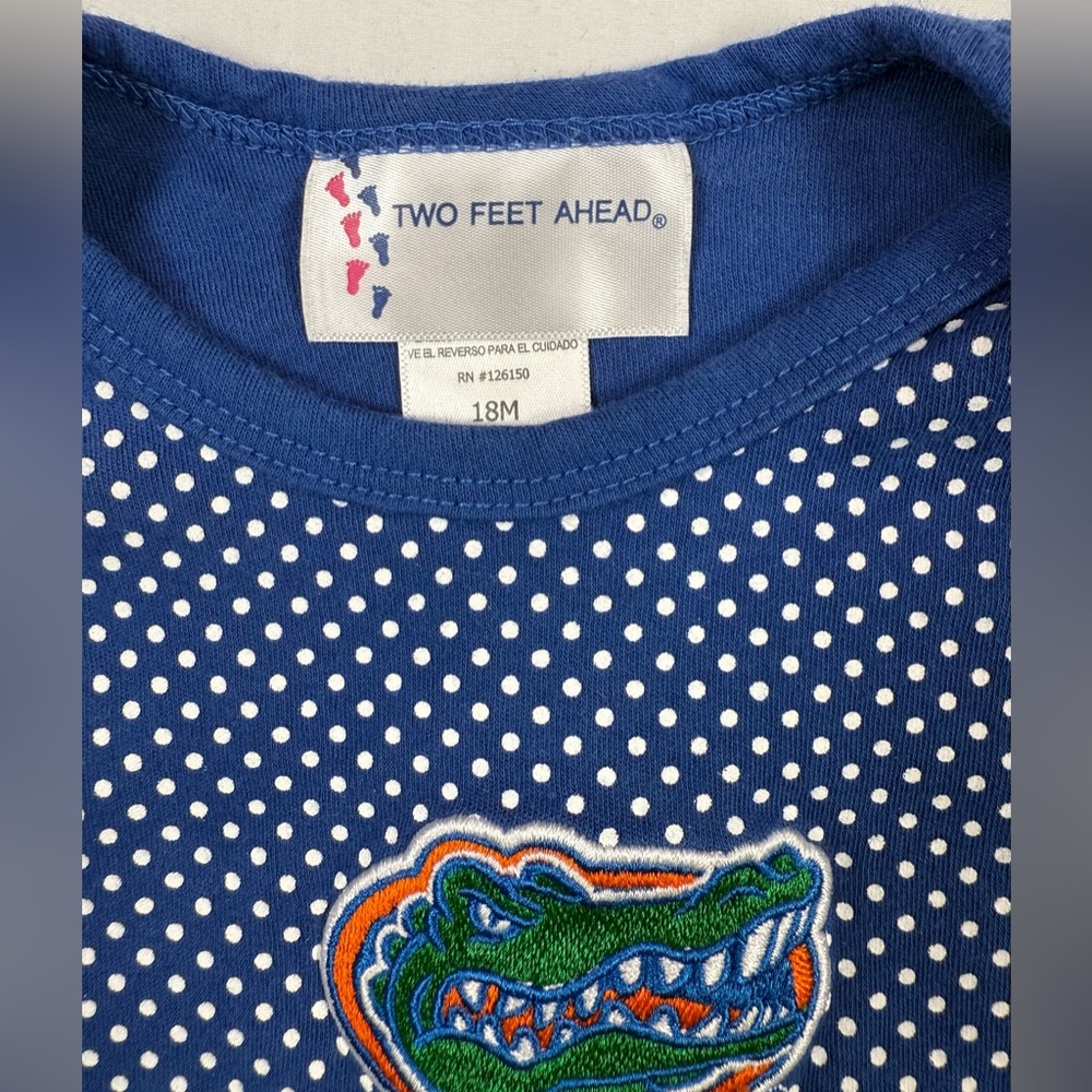 TWO FEET AHEAD Baby Girl UF Florida‎ Gators Tutu Creeper Onesie 18m Game Day - Picture 7 of 11